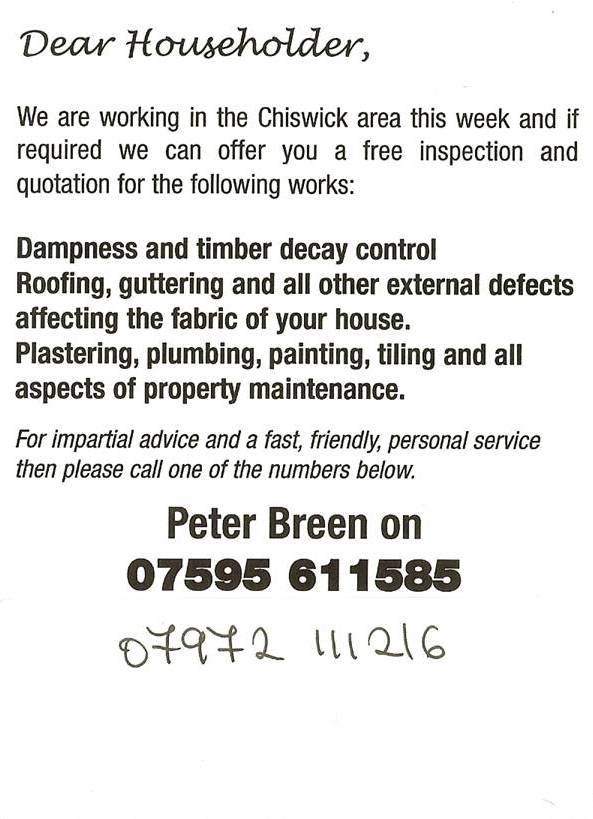 West London Handyman, political chit-chat not included.