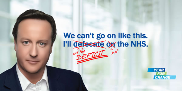 cameron poster defecate on nhs