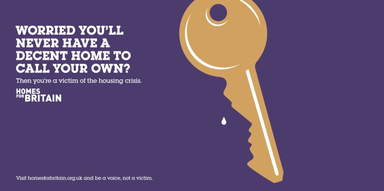 Key face tear homes for britain poster